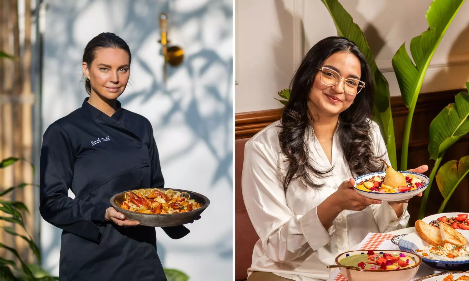 Left: chef Sarah Todd | Right: chef Freny Fernandes