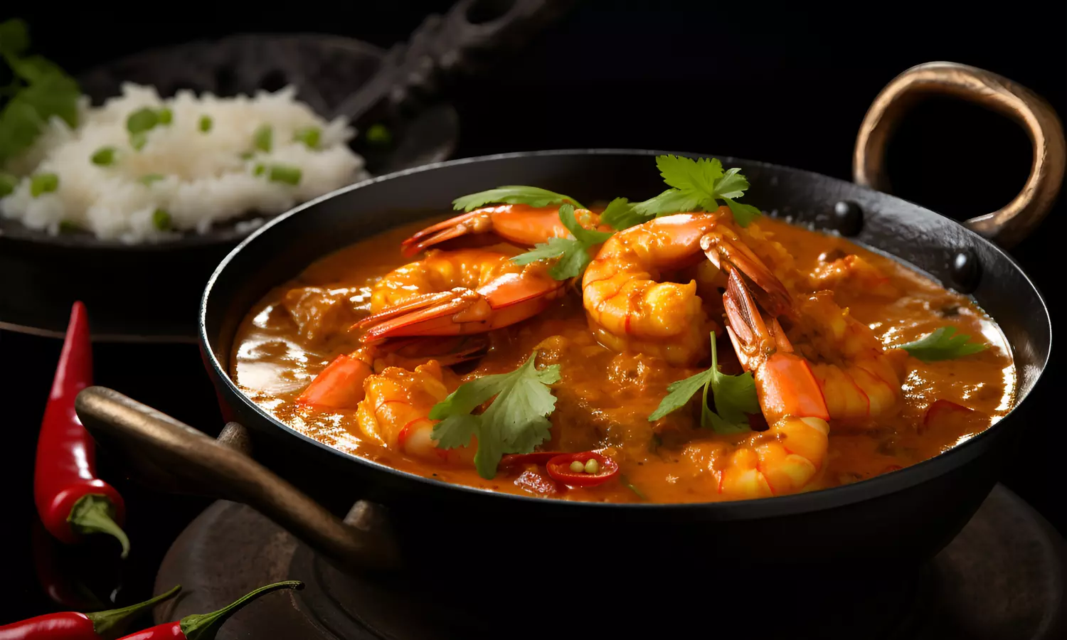 Goan prawns and bhindi kadhi
