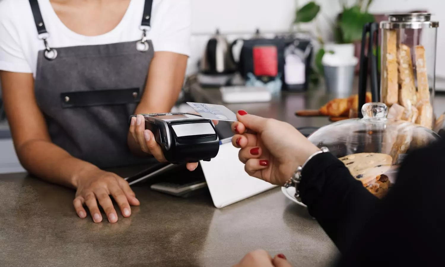 Paying at a Food Counter