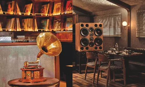 Old gramophone at Baroke, Mumbai; The Listening Room, Mumbai
