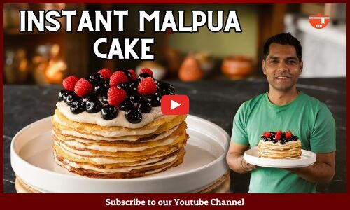 Malpua Crepe Cake with Rabri Cream Malpua Crepe Cake with Rabri Cream
