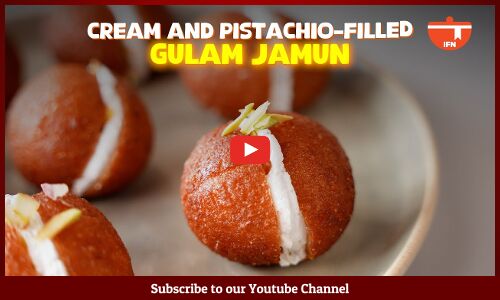 Cream & Pistachio-filled Gulab Jamun