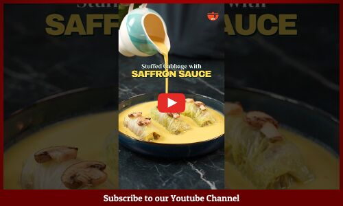 Stuffed Cabbage with Saffron Sauce