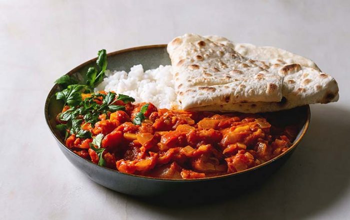 Jackfruit Curry with Rice and Roti